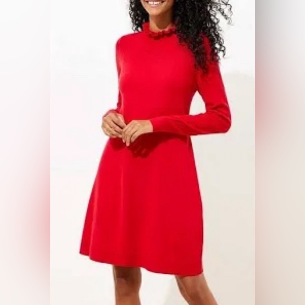 New women’s Order Plus CO Sz XL red long sleeves high neck elegant dress